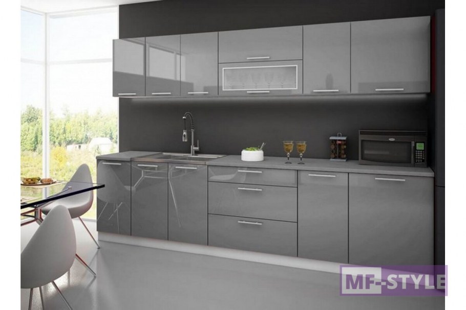 Кухня серо бежевого цвета