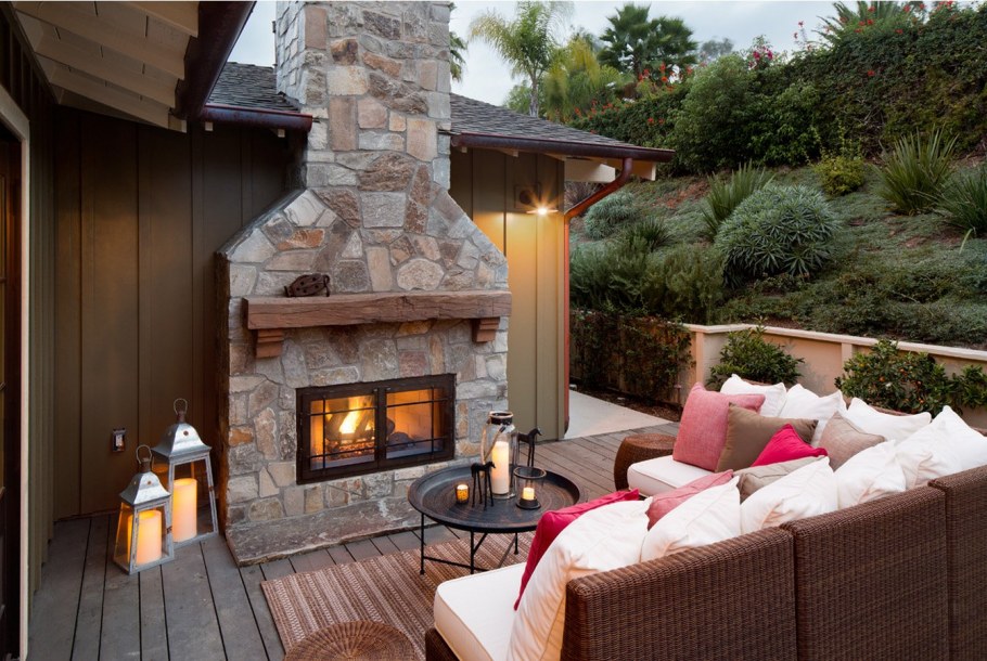 Камин островной дровяной