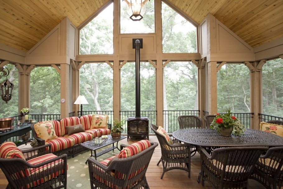 Буржуйка на террасе