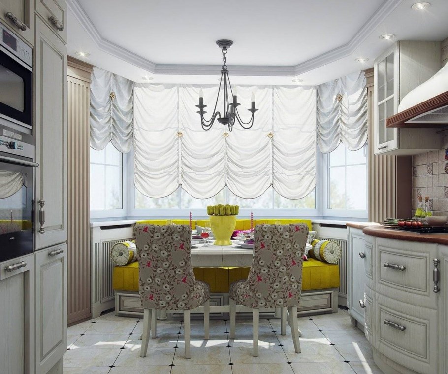 Кухня икеа п44т с эркером