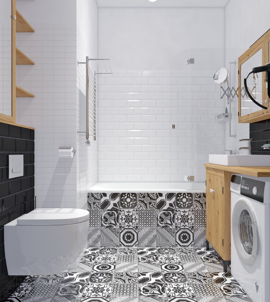 Сканди ванная комната 4 кв м