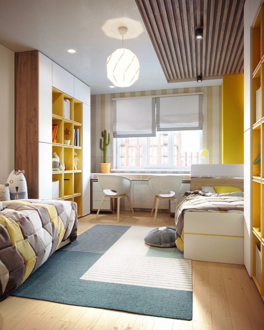 Рабочая зона у окна для подростка