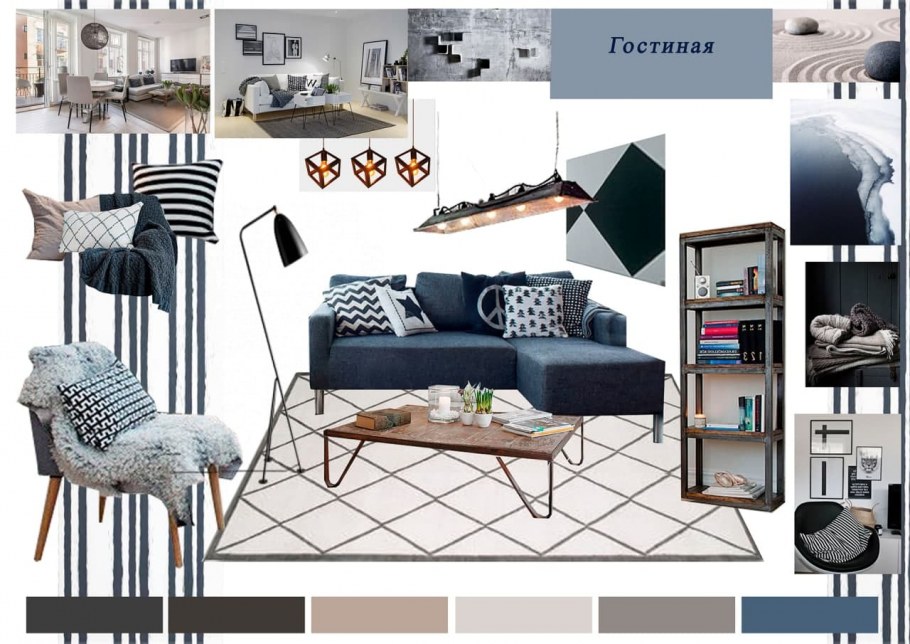 Мудборд в стиле лофт