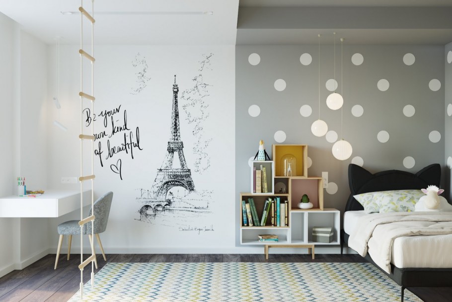 Коллаж детской комнаты в скандинавском стиле