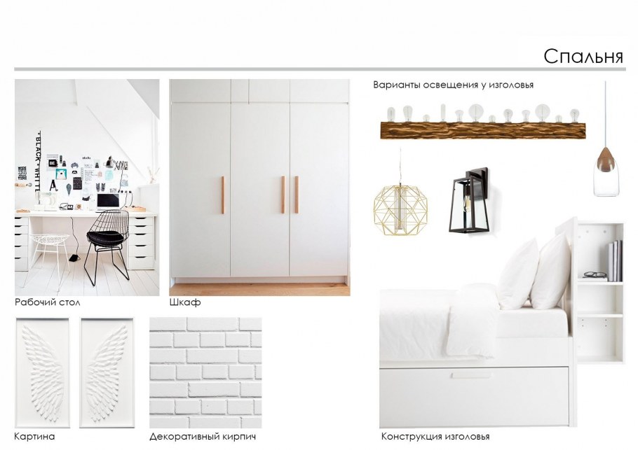 Коллаж интерьера в скандинавском стиле