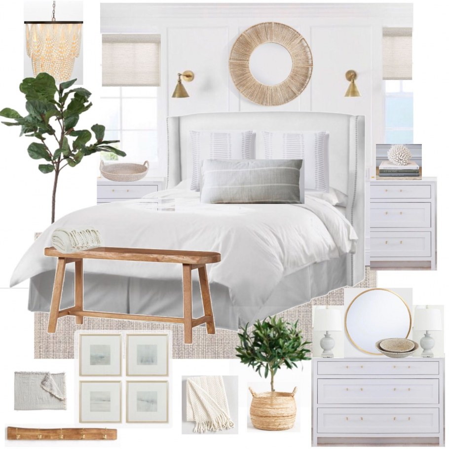 Мудборд спальня Сканди