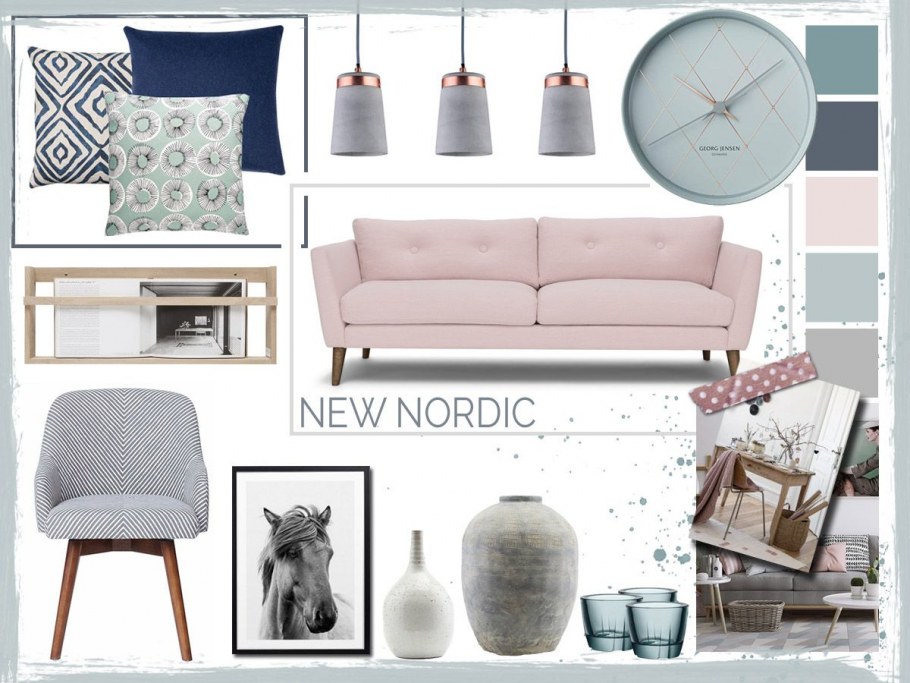 Мудборд спальня Сканди