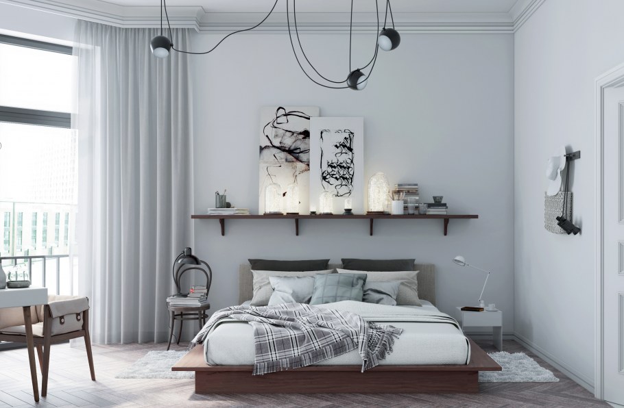 Белая спальня Скандинавский лофт