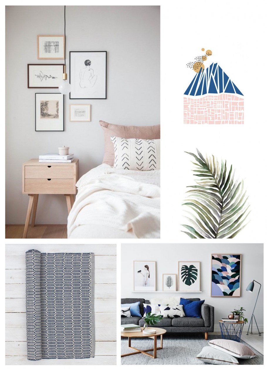 Мудборд спальня Сканди
