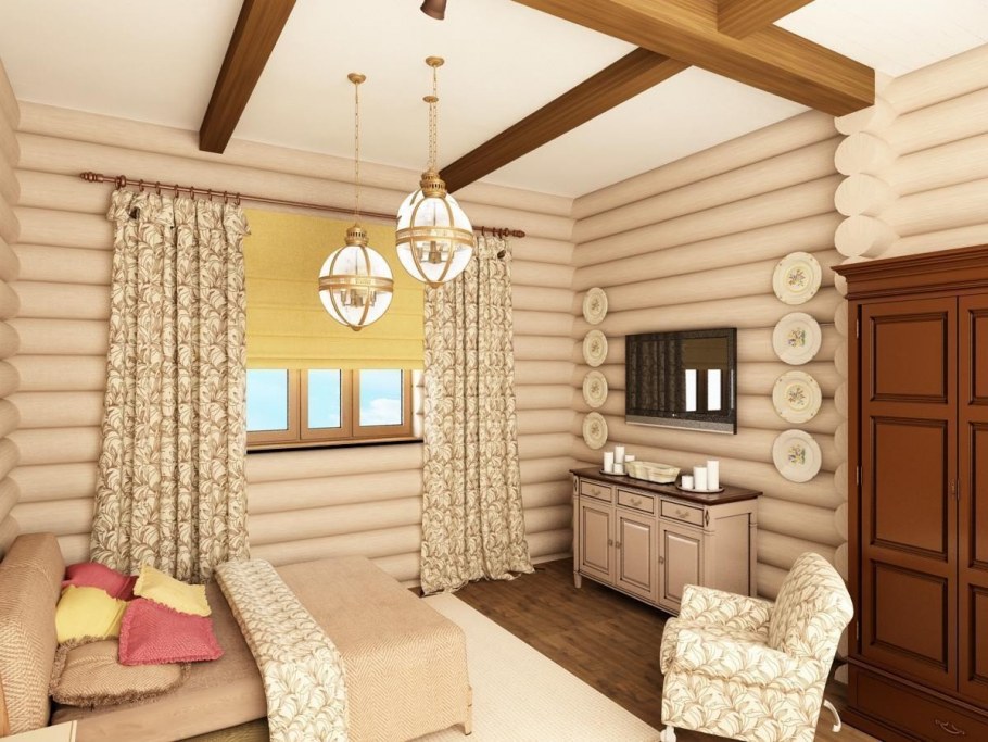 Интерьеры деревянных бань