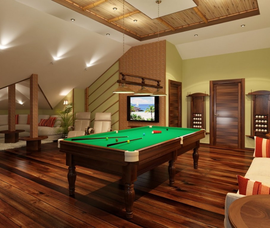 Бильярдная с барной стойкой
