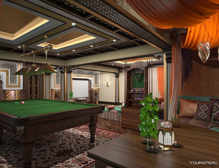 Игровая комната с бильярдом