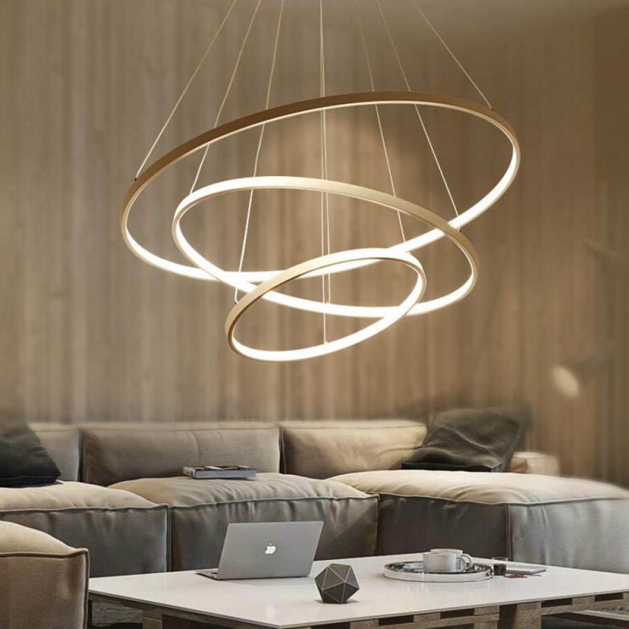 Люстра led 2-Ring Chandelier Золотая