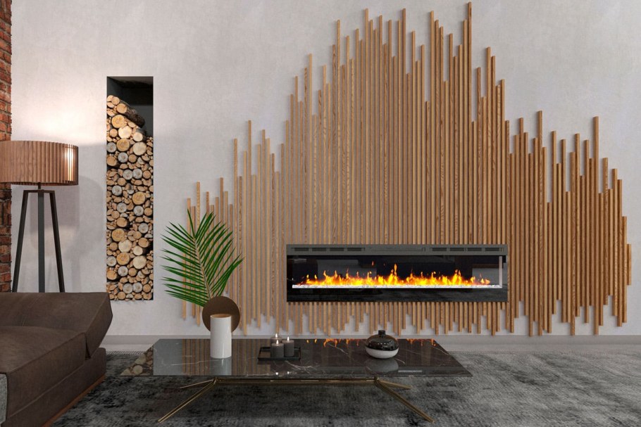 Панно из деревянных реек