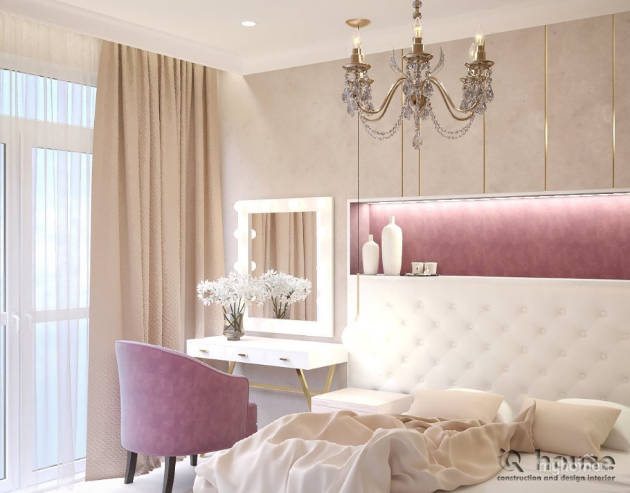 Розовая и Золотая спальня для девочек