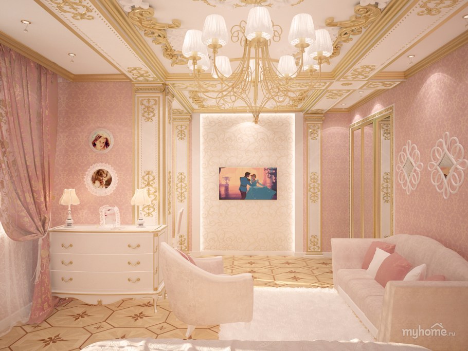 Спальня в розовых тонах