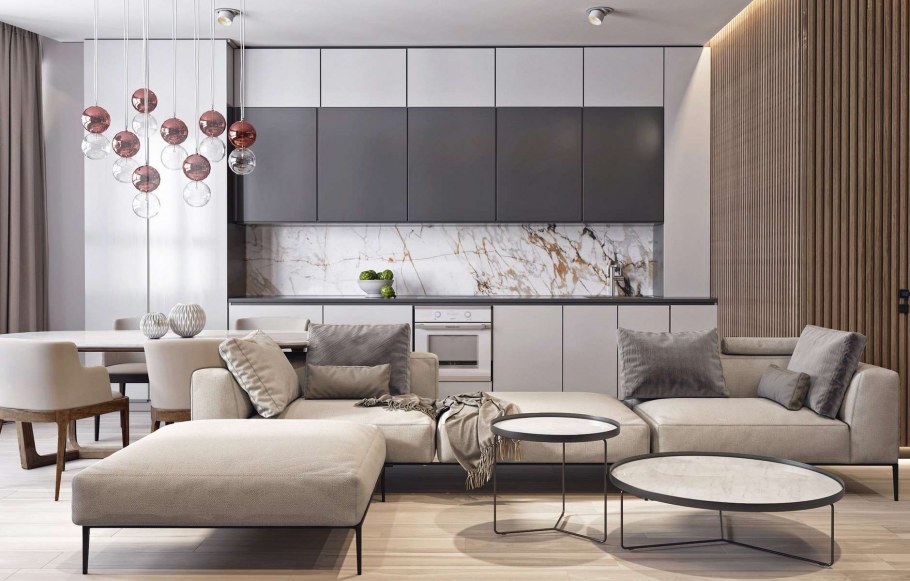 Кухня-гостиная в современном стиле