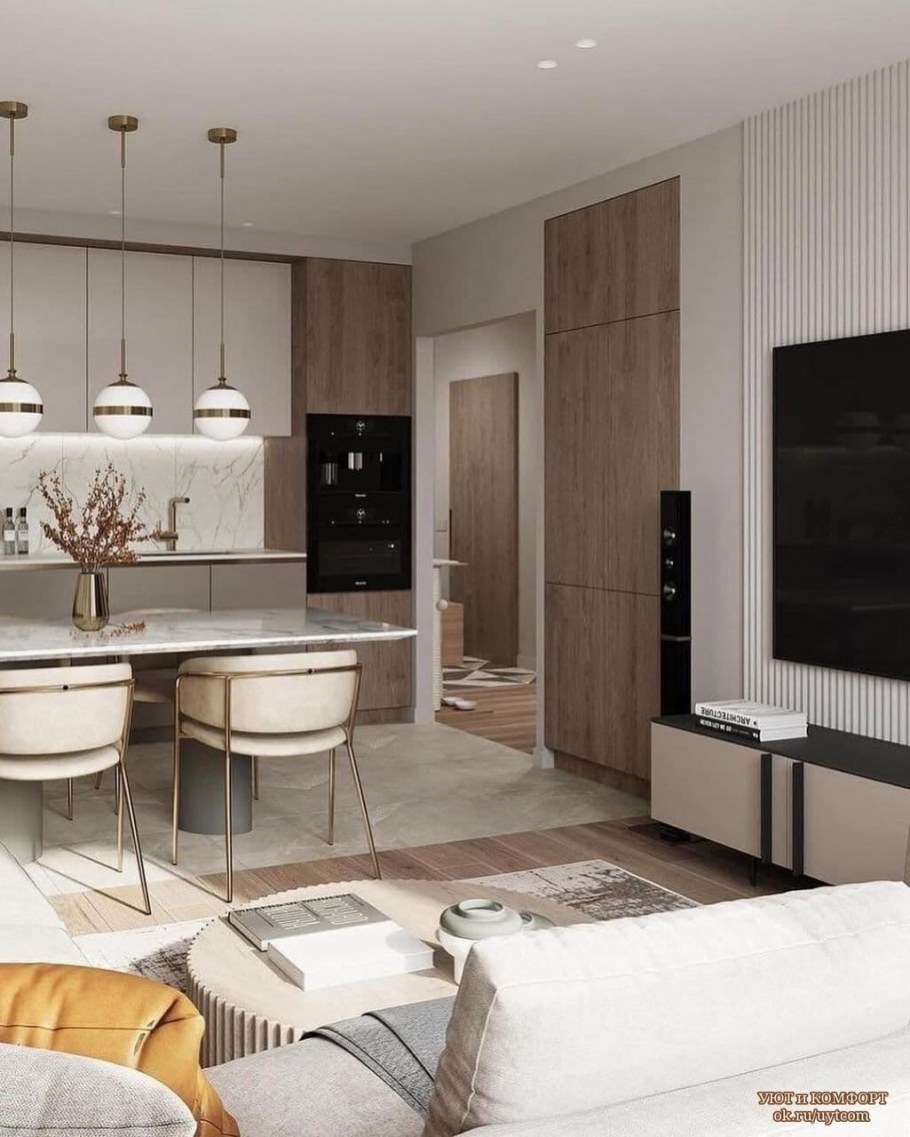 Интерьер кухни-гостиной