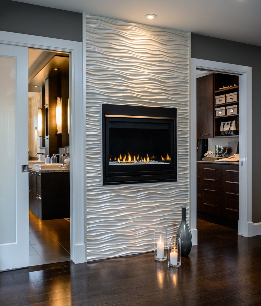 Камин в интерьере кухни