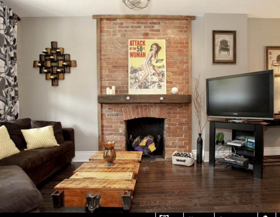 Камин в интерьере гостиной