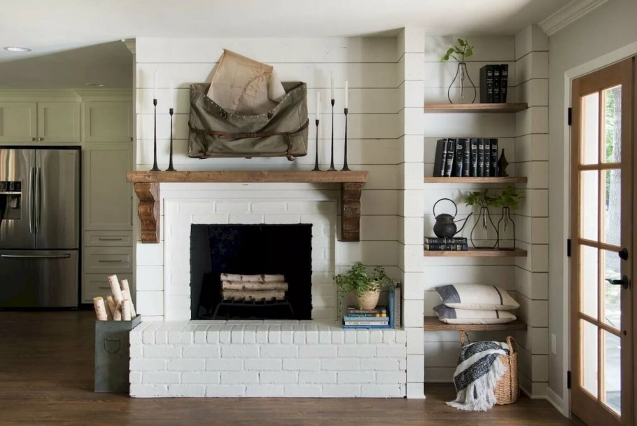 Камин облицованный керамогранитом