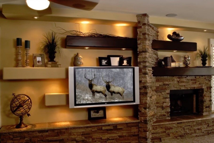 Фальш камин кирпичный