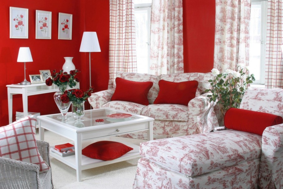 Интерьер в красных тонах