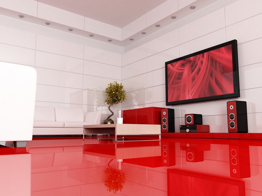 Красные акценты в интерьере