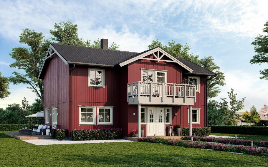 Дом в норвежском стиле двухэтажный