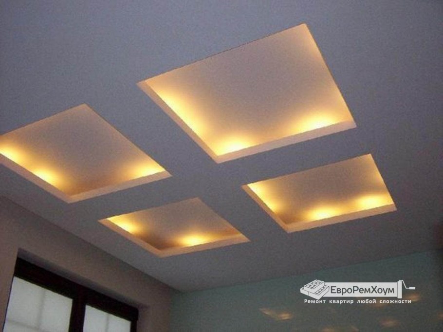 Фигурный гипсокартонный потолок