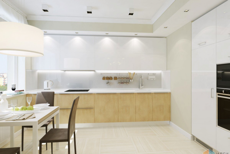 Кухня в бежевых тонах