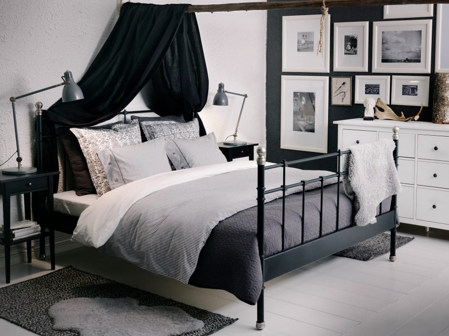 Sagstua Сагстуа каркас кровати, черный160x200 см