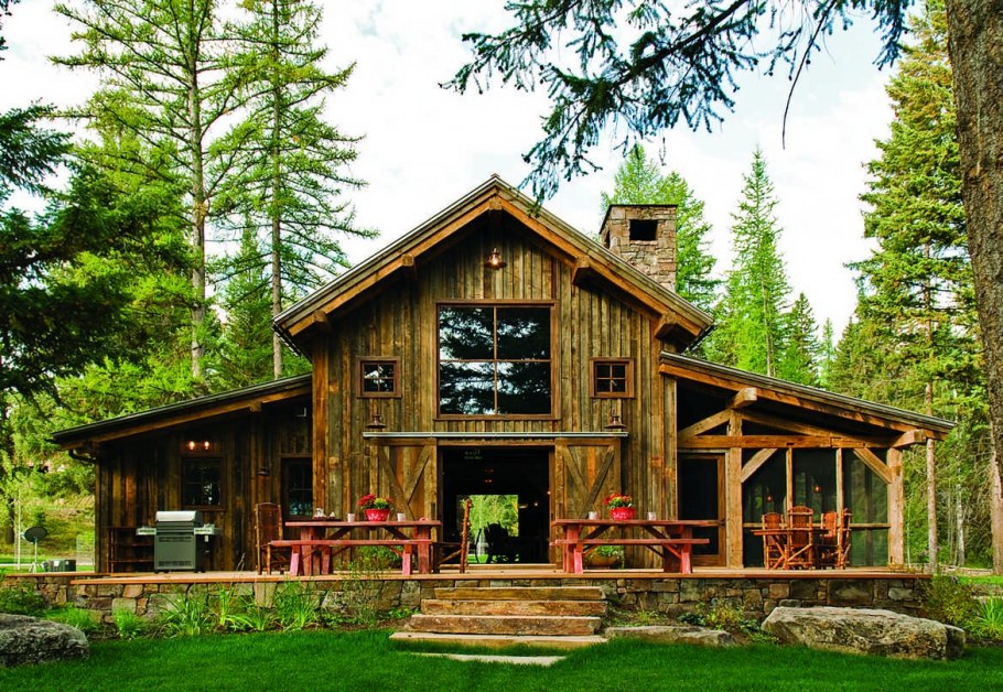 Дом в стиле Тимбер фрейм снаружи