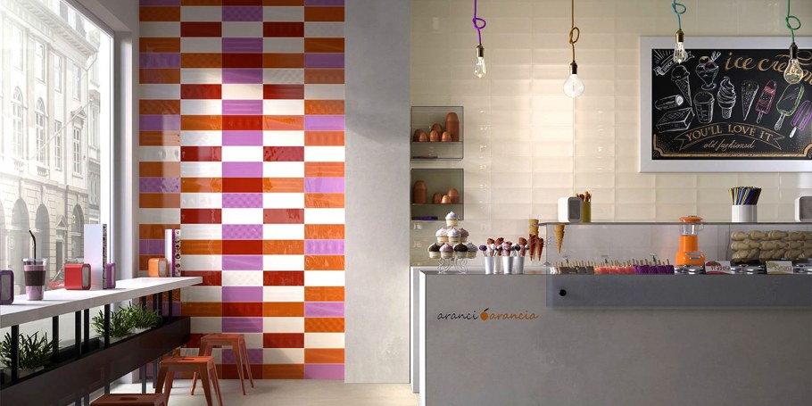 Яркая плитка в ванную