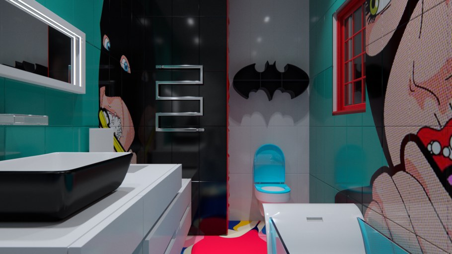 Ванная комната в стиле стрит арт