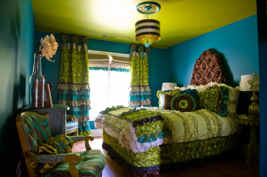 Гостиная бирюзовые тона