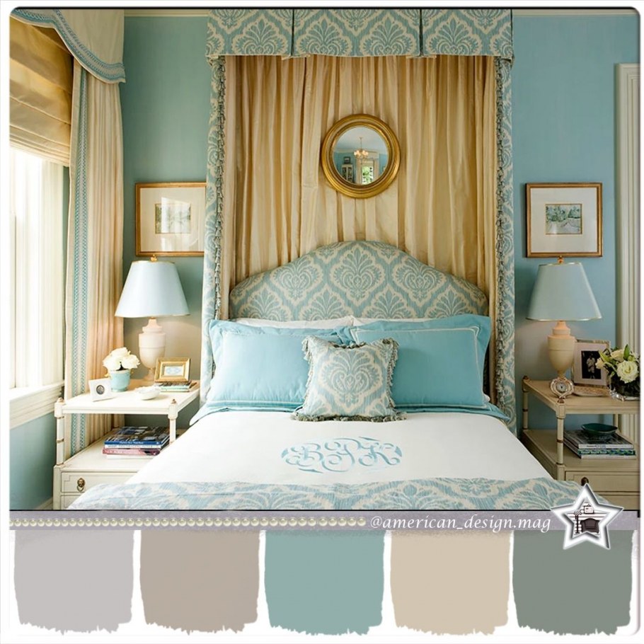 Бирюзовые стены на кухне