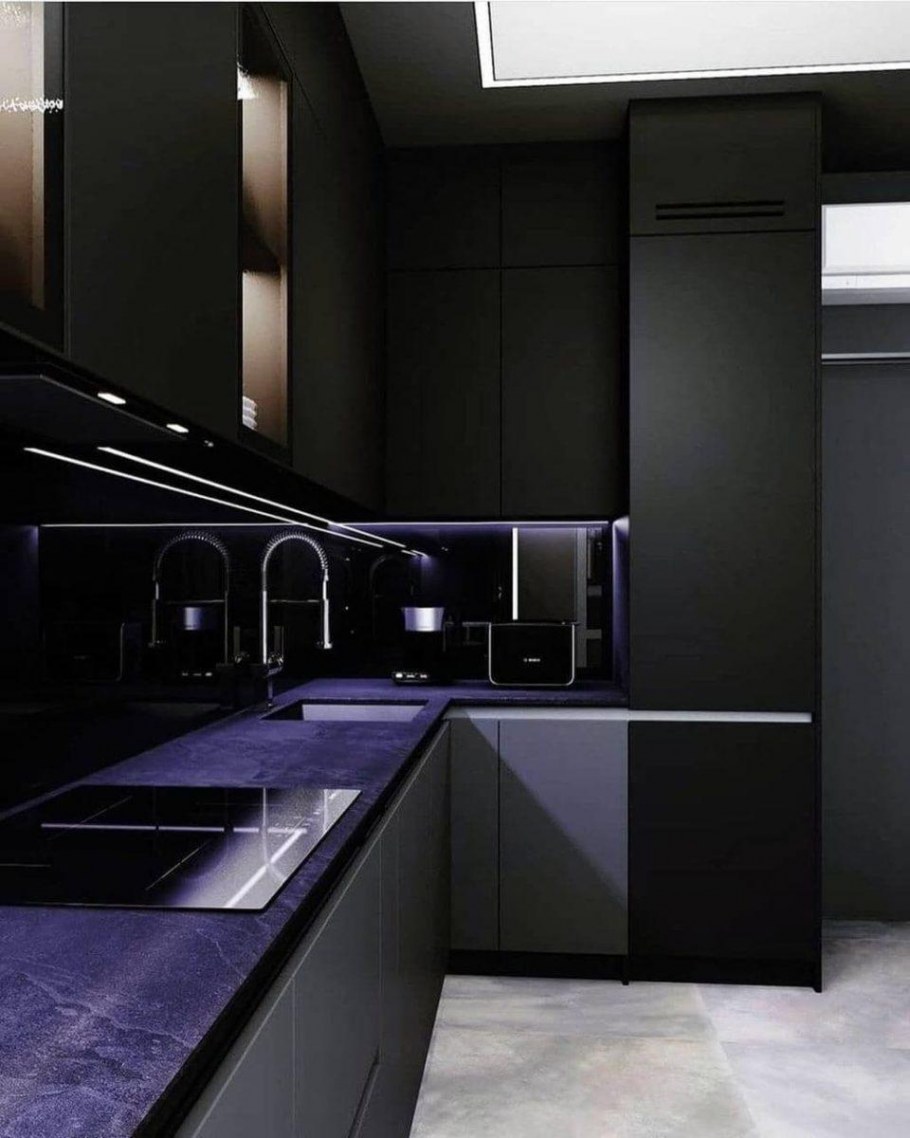 Черная кухня в интерьере