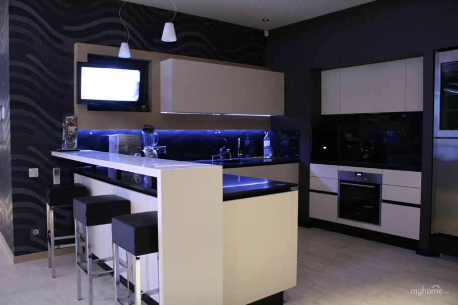 Необычная подсветка кухни