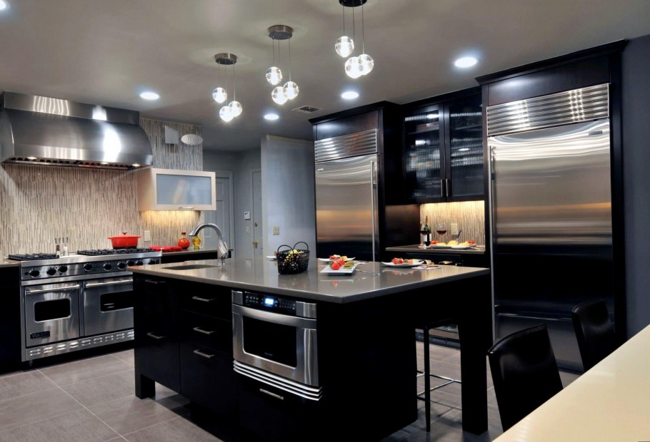 Черный кухонный гарнитур икеа