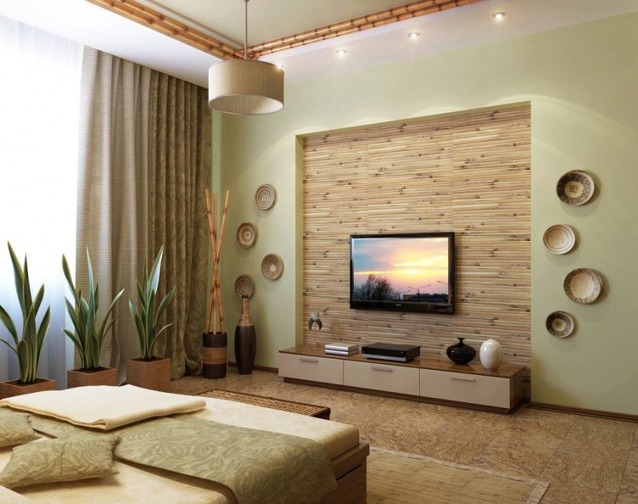 Бамбуковое полотно в интерьере