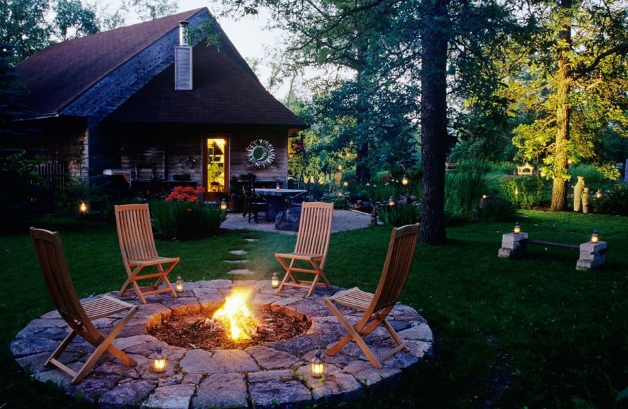 Патио с очагом