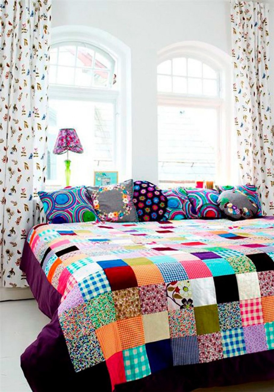 Лоскутное одеяло в интерьере