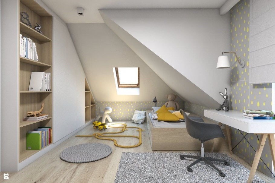 Подростковая комната на мансардном этаже