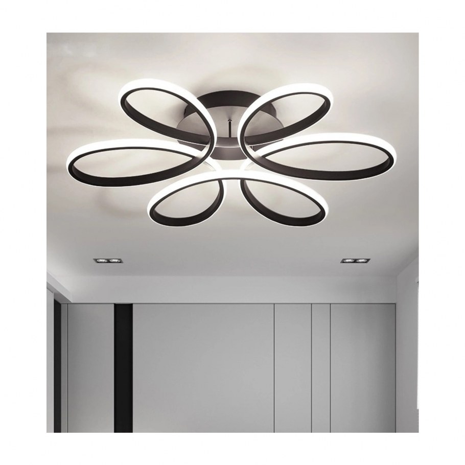 Люстра светодиодная потолочная черно белая