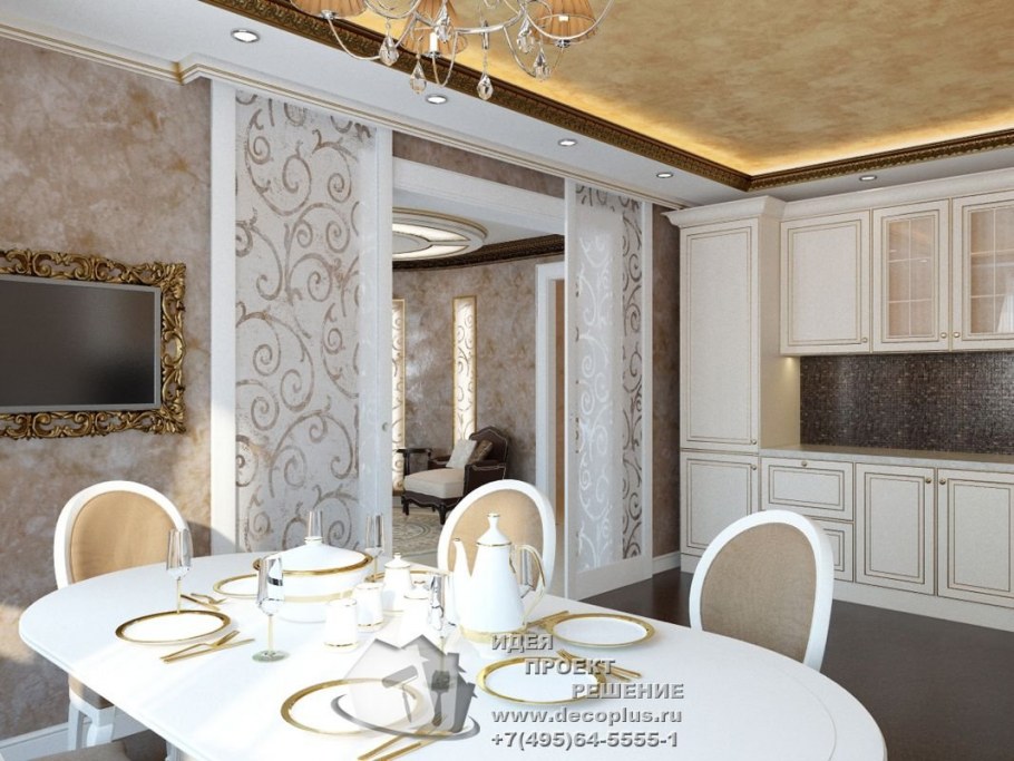 Вензеля на кухне в интерьере