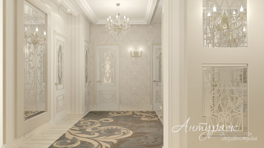 Обои в коридор с рисунком