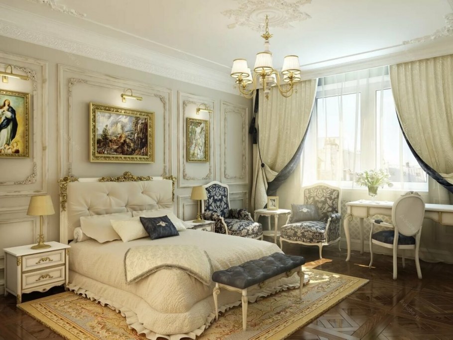 Классический интерьер спальни