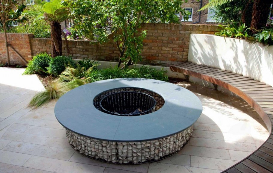 Мангальная зона из габионов