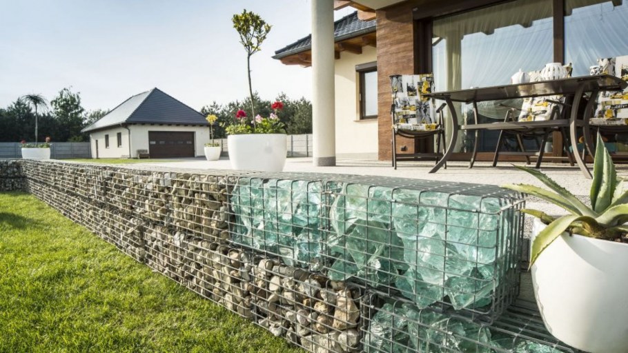 Скамья из габионов